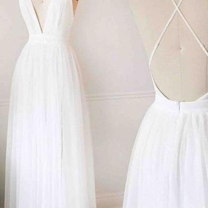 White Prom Dresses,long Prom Dresses,backless Prom..