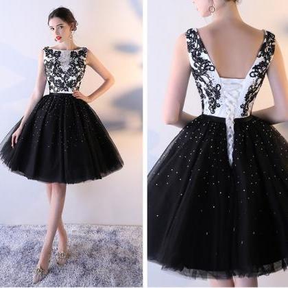 Black And White Homecoming Dresses,elegant..