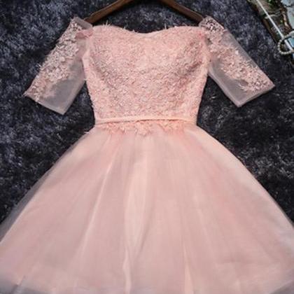 Lace Up Off Shoulder Homecoming Dresses,blush Pink..