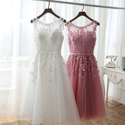 White Homecoming Dresses,lace Beaded Homecoming..