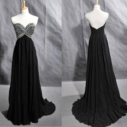 Fashion Black Chiffon Evening Dress..