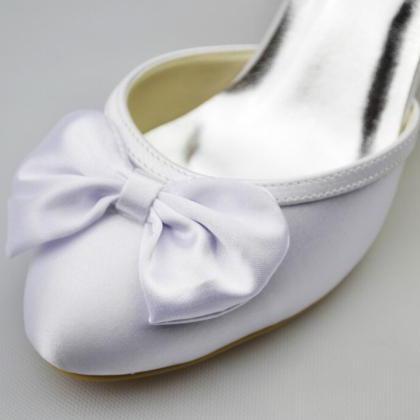  Close Pointed Toe White Satin High..