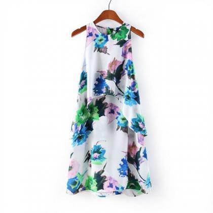 Chiffon Flower Summer Woman Dress,fashion Dress..