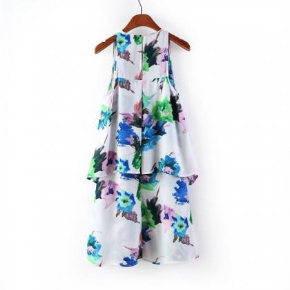 Chiffon Flower Summer Woman Dress,fashion Dress..