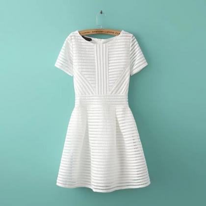 White And Black Charming Summer Woman Dress,summer..