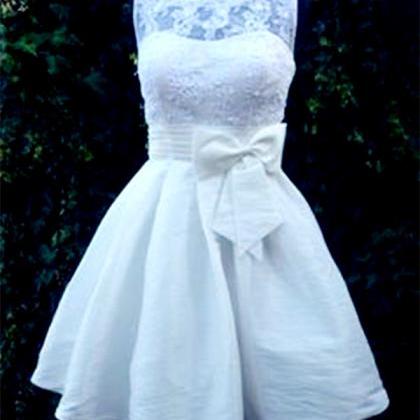 Real Made Lace Homecoming Dresses With Belt,o-neck..