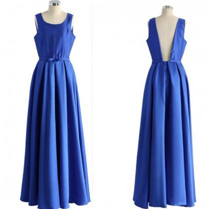 Royal Blue Charming Prom Dresses,the Backless..
