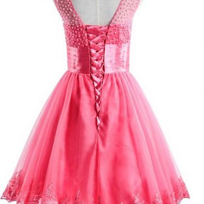 Beading And Lace Homecoming Dresses,a-line..