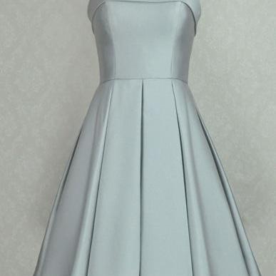 Newest Gray Short Prom Dresses, Simple Prom..