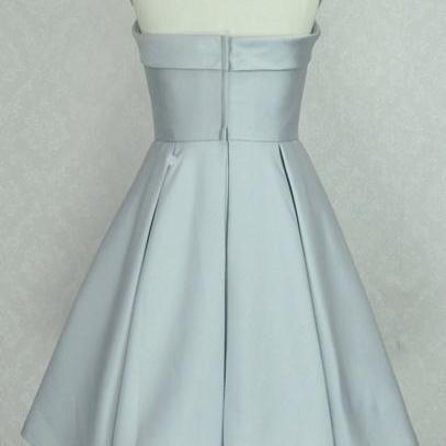 Newest Gray Short Prom Dresses, Simple Prom..
