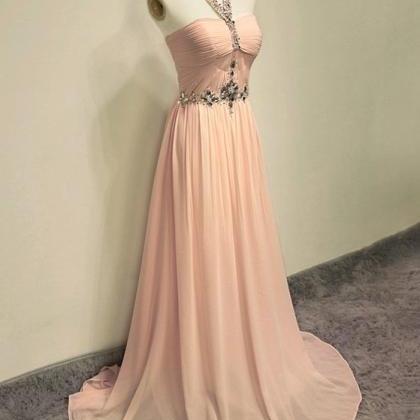 2016 Simple Prom Dresses,blush Pink Evening..