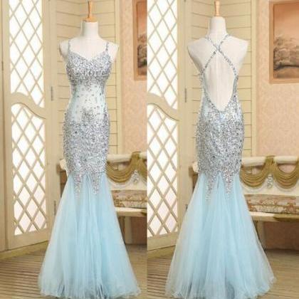 2016 Real Beautiful Backless Long Prom..