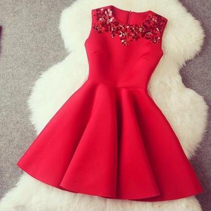 2016 Sparkly Short Red Homecoming Dresses,simple..