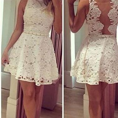 ivory lace cocktail dress