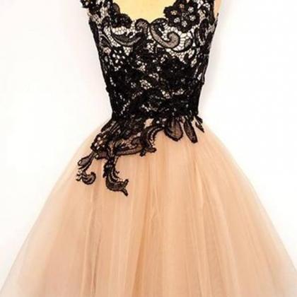 Black Lace Homecoming Dresses,tulle Homecoming..