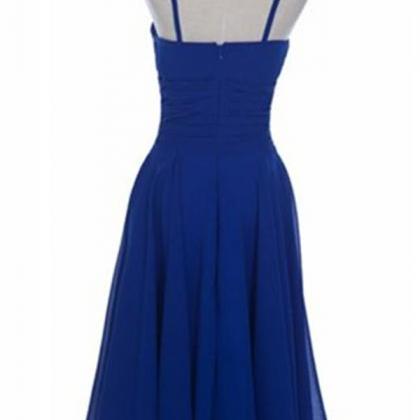 Royal Blue Simple Chiffon Homecoming Dresses,short..