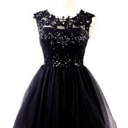 Elegant Black Homecoming Dresses,beading..