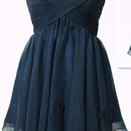 Classy Navy Blue High Low Homecoming..