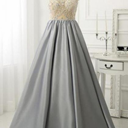 Silver Grey Prom Dresses,formal Evening..