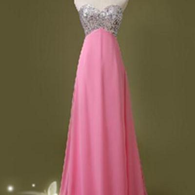 Pink Sweetheart Prom Dresses,handmade Prom..