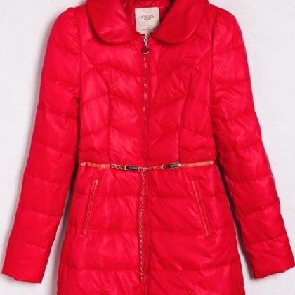 Long Style Red Winter Coats,warm Down Jackets,..