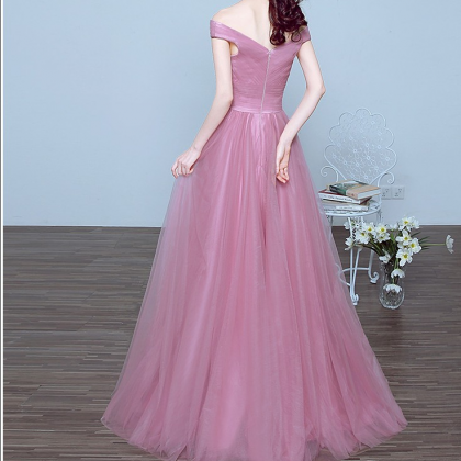 Pink Prom Dresses,long Prom Dresses,off Shoulder..