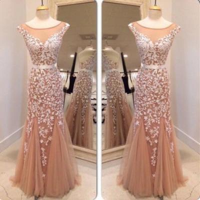 2015 New Arrival Appliques Prom Dresses, Charming Prom Dresses, Real Made Prom Dresses,