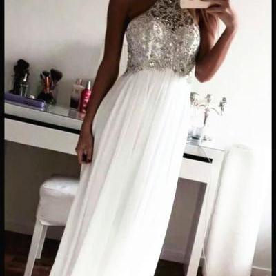 New Design Beading Prom Dresses, The Charming White Evening Dresses, Prom Dresses, Real Made Prom Dresses On Sale, 