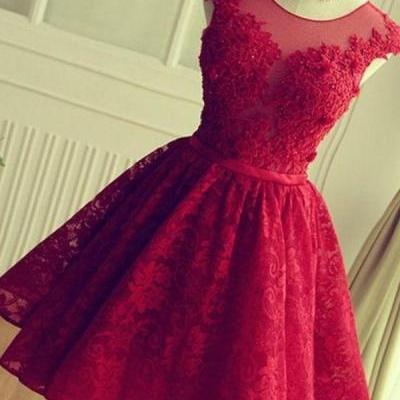 Formal Short Homecoming Dresses,Beautiful Red Cocktail Dresses,Charming Graduation Dresses