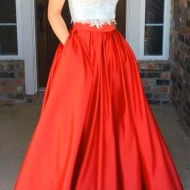 Spaghetti Straps Long Red Prom Dresses,Lace Prom Gowns,Pretty Party Dresses,Beautiful Evening Dresses,Prom Dress For Teens