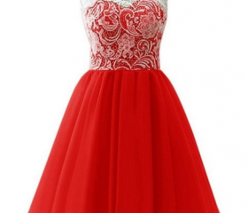 2016 Simple Lace Short Prom Dresses,Cheap Prom Dresses,Red Cocktail ...