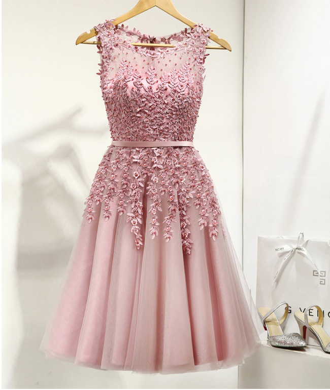 Pink Homecoming Dresses,short Homecoming Dresses,cute Dresses,lace Beading Homecoming Dresses,homecoming Dresses For Teens,elegant Cocktail
