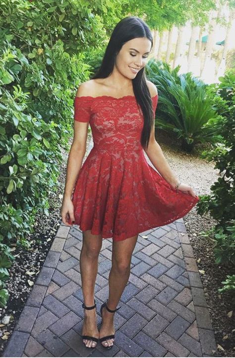 cute short red homecoming dresses