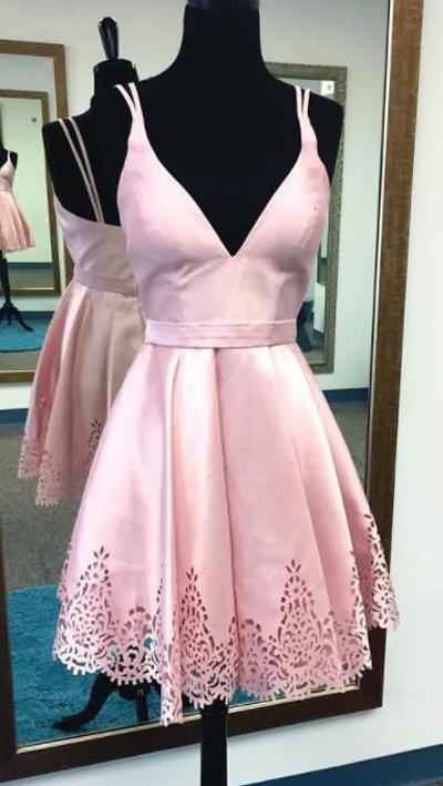Pink Homecoming Dresses,sation Homecoming Dress,shor Homecoming Dress,cute Dress,sweet 16 Dresses,short Homecoming Dress Dr0356
