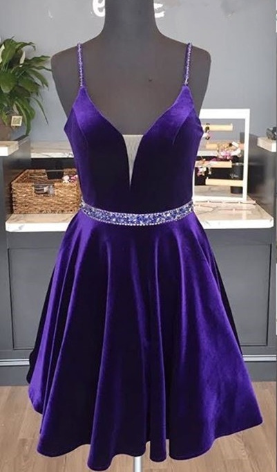 Purple Homecoming Dresses,v-neck Homecoming Dress,short Homecoming Dress,cute Dresses, Dr0375