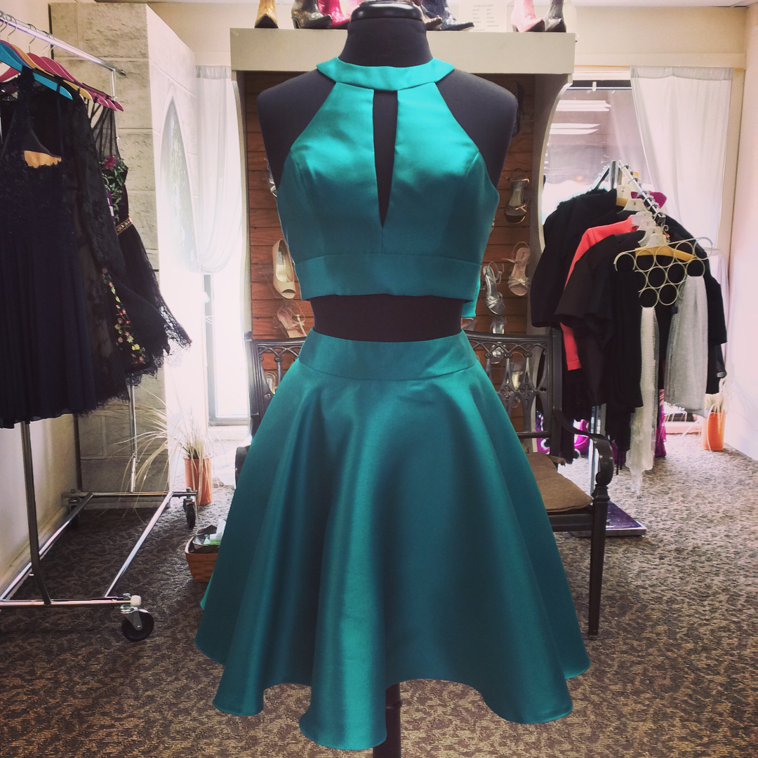 Two Pieces Homecoming Dresses,simple Homecoming Dress, Homecoming Dress,green Homecoming Dress Dr0376
