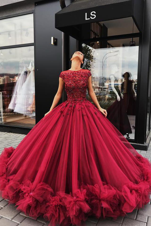 red quinceanera dresses long sleeve