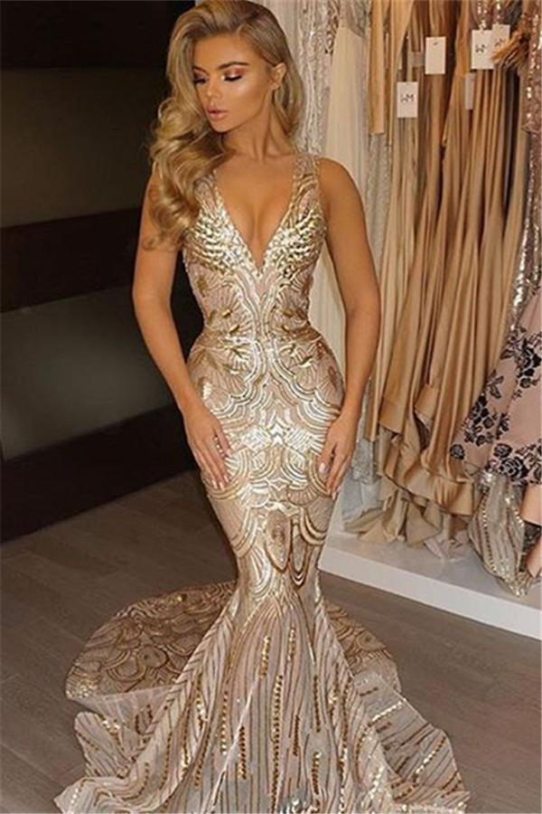 Champagne Sequin Prom Dress on Sale, UP ...