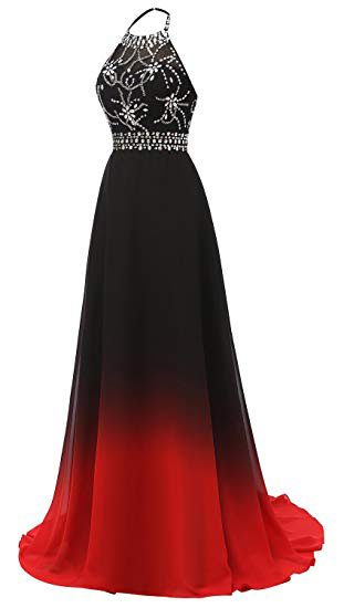 black and red dress prom