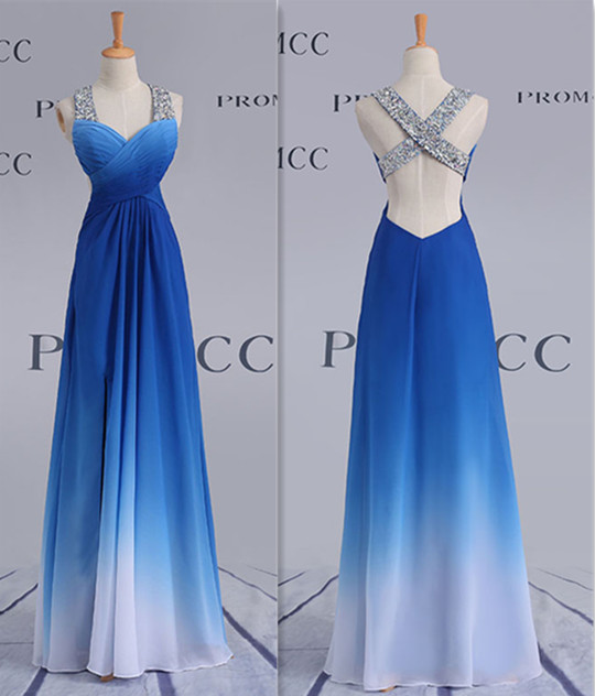 royal blue ombre dress