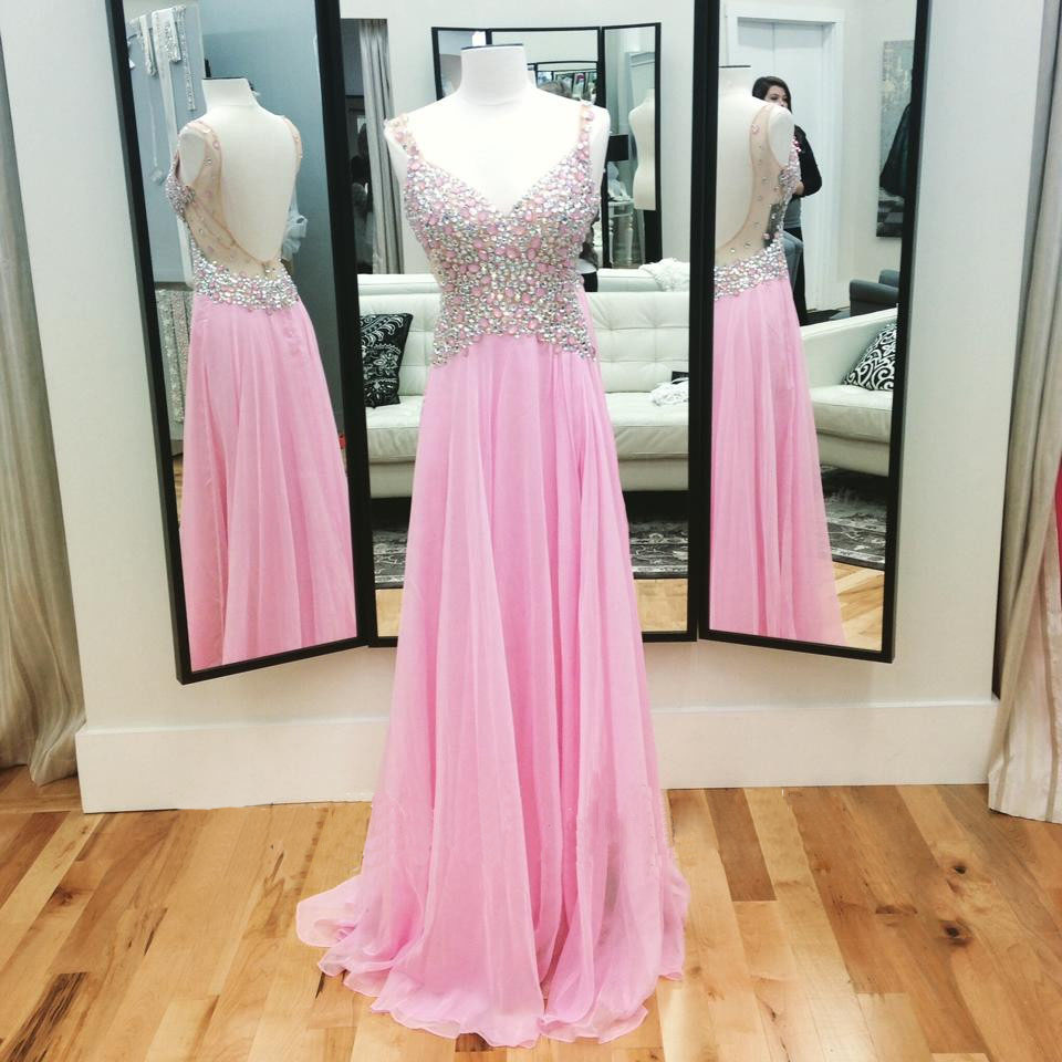 Sequins Chiffon Prom Dresses,real Made Floor-length Prom Dresses, Spaghetti Straps Prom Dresses, A-line Prom Dresses, Charming Sleeveless