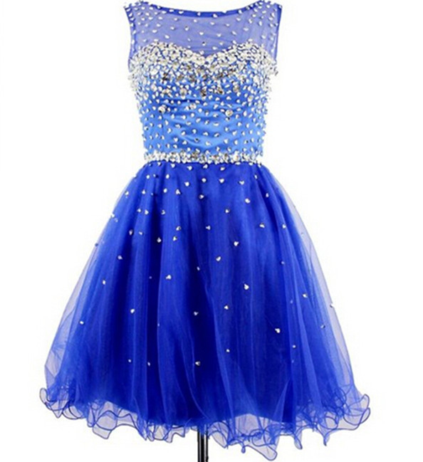 Royal Blue Beading Homecoming Dresses ,the Charming Graduation Dresses,homecoming Dress,short/mini Homecoming Dress