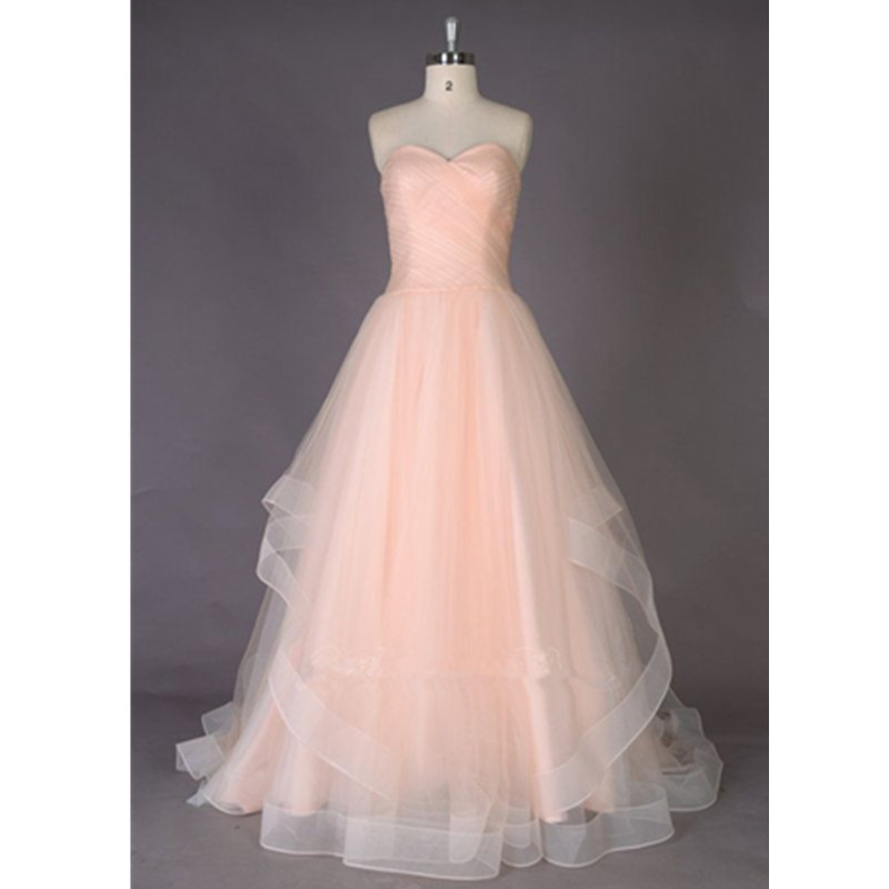 2016 Design Blush Pink Long Prom Dresses,simple Evening Dresses,sweetheart Prom Dress