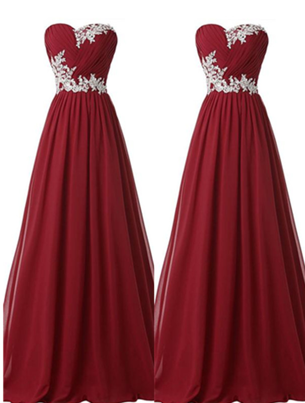 2016 Back Up Lace Long Promdresses,sweet Heart Evening Dresses,burgundy Prom Dresses,lace Prom Gowns