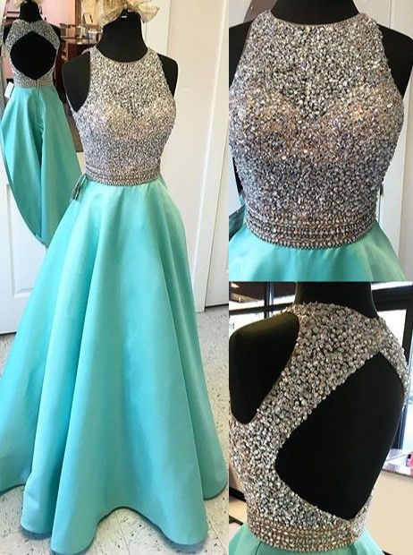 Long A-line Prom Dresses,beading Open Back Satin Prom Dresses,modest Evening Dresses,party Prom Dresses,pretty Prom Gowns Dr0507