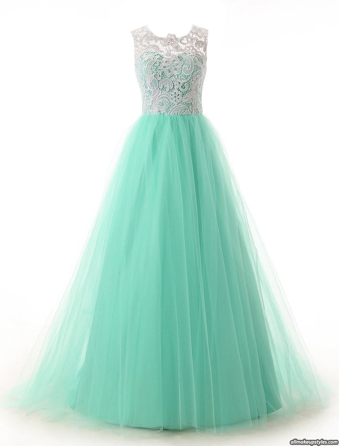 Long Cap Sleeves Lace Prom Dresses,simple Prom Dresses, Prom Dress,mint Prom Gowns