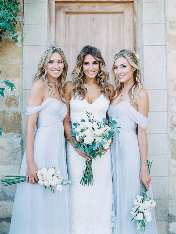 2016 Elegant Baby Blue Long Bridesmaid Dresses Off Shoulder Chiffon 2016 Elegant Baby Blue Long Bridesmaid Dresses Off Shoulder Chiffon Gowns