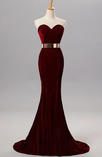 Sweetheart Simple Prom Dresses,long Mermaid Burgundy Prom Gowns,elegant Party Prom Dresses,modest Evening Dresses Dr0463