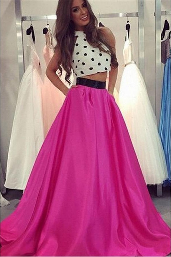 Pink Polka Dot Prom Dress