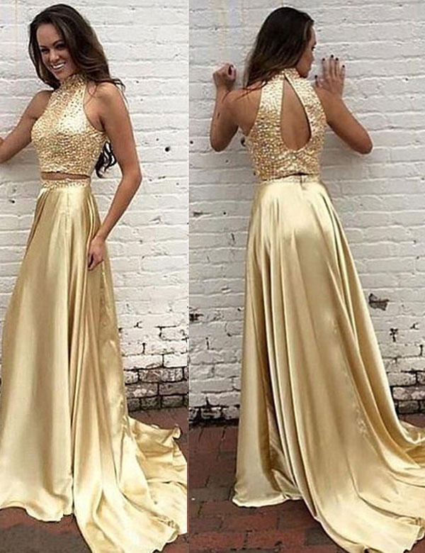 Long Gold Prom Dress on Sale, UP TO 58 ...